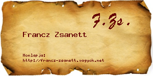 Francz Zsanett névjegykártya